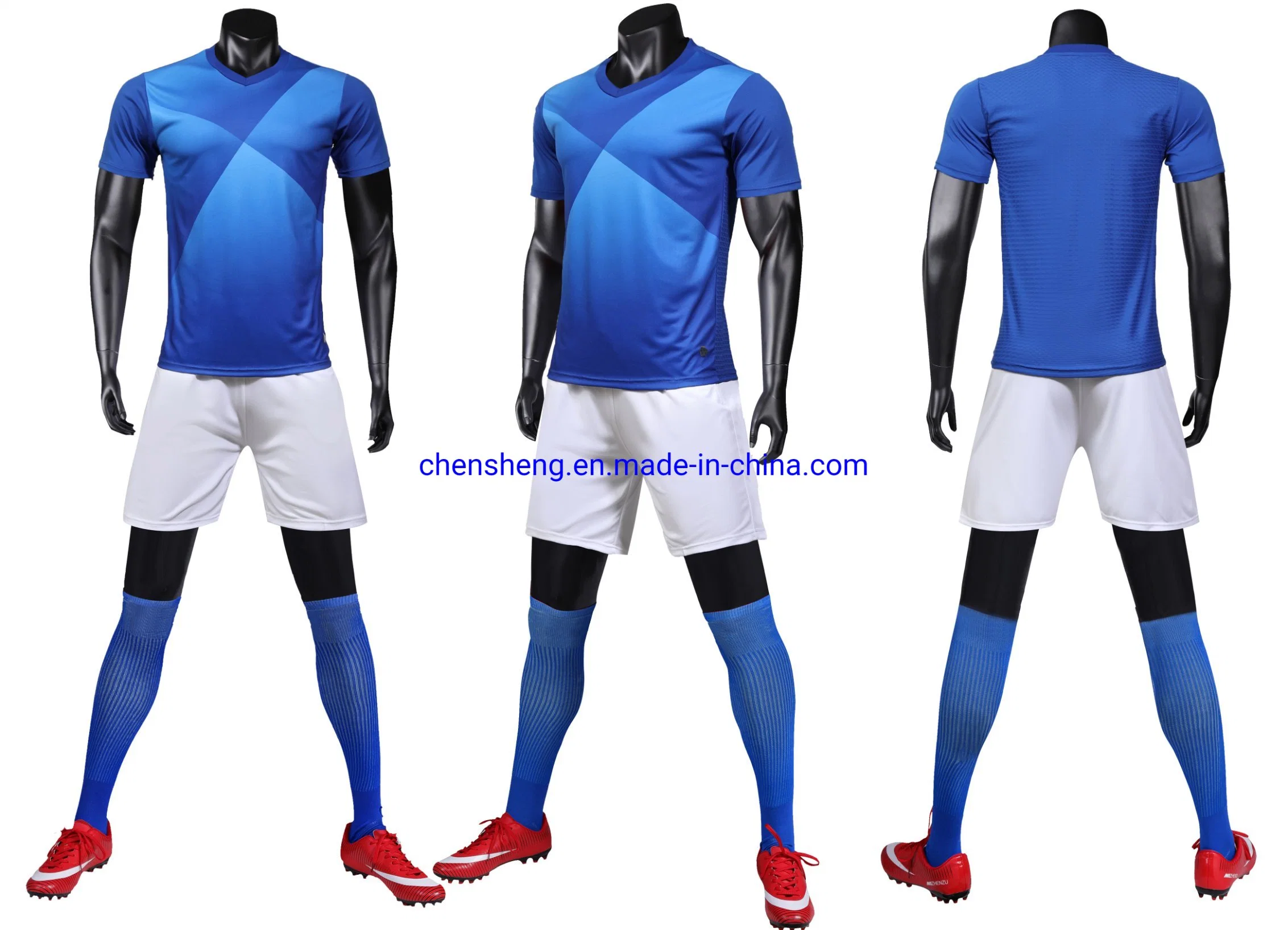 Accept Customized Blue Soccer Wear Uniform Rugby Football Wear for Men