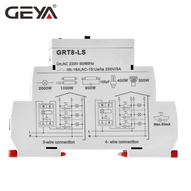 Staircase Switch Corridor Relay Auto 0.5s-20min on off Staircase Switch Geya Grt8- Ls AC230V