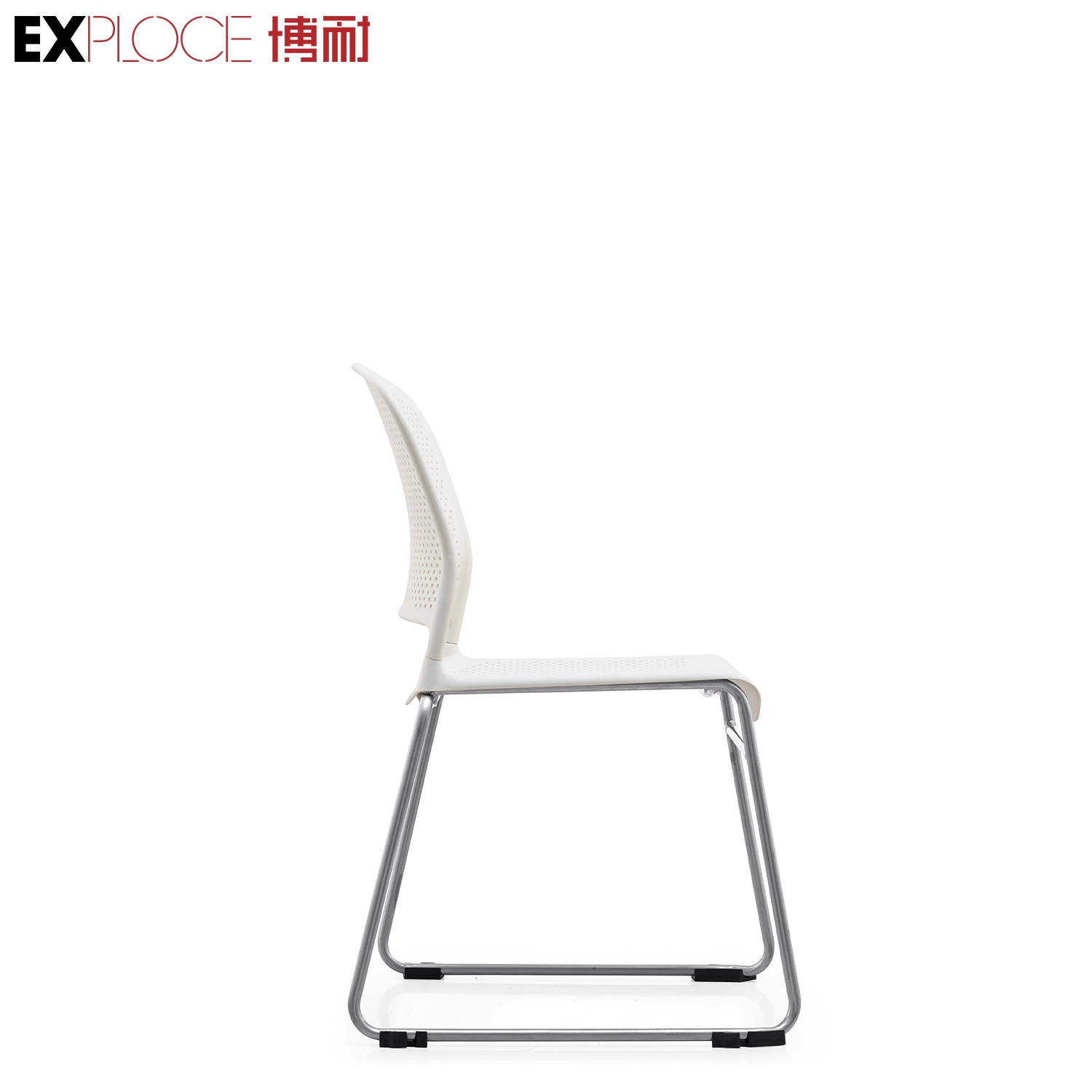 Durable and Cost Affortable White Plastic Seat and Back Stackbale Ground Public Colleague School Use Waiting Chair