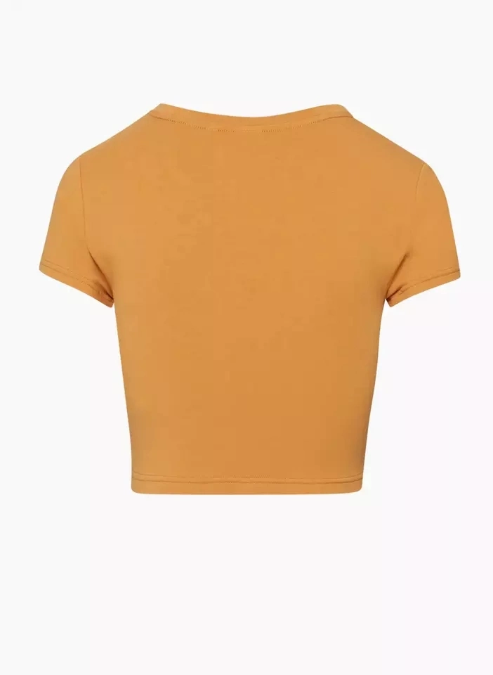 Personalisierbare Print Einfarbige Sommer-Baumwolle Slim Fit T-Shirt 3/4 Damen Rosa T-Shirt Tops Hip Hop Damen Weiß Fit T-Shirts mit Crop-Top