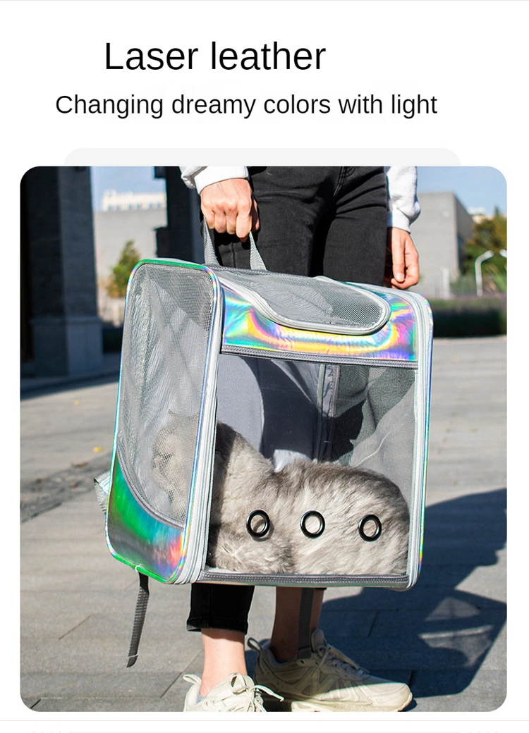 Precio de fábrica de PET PET transparente astronauta exterior Mochila Bolsa Soft perro gato mascota de la bolsa de espalda la mochila