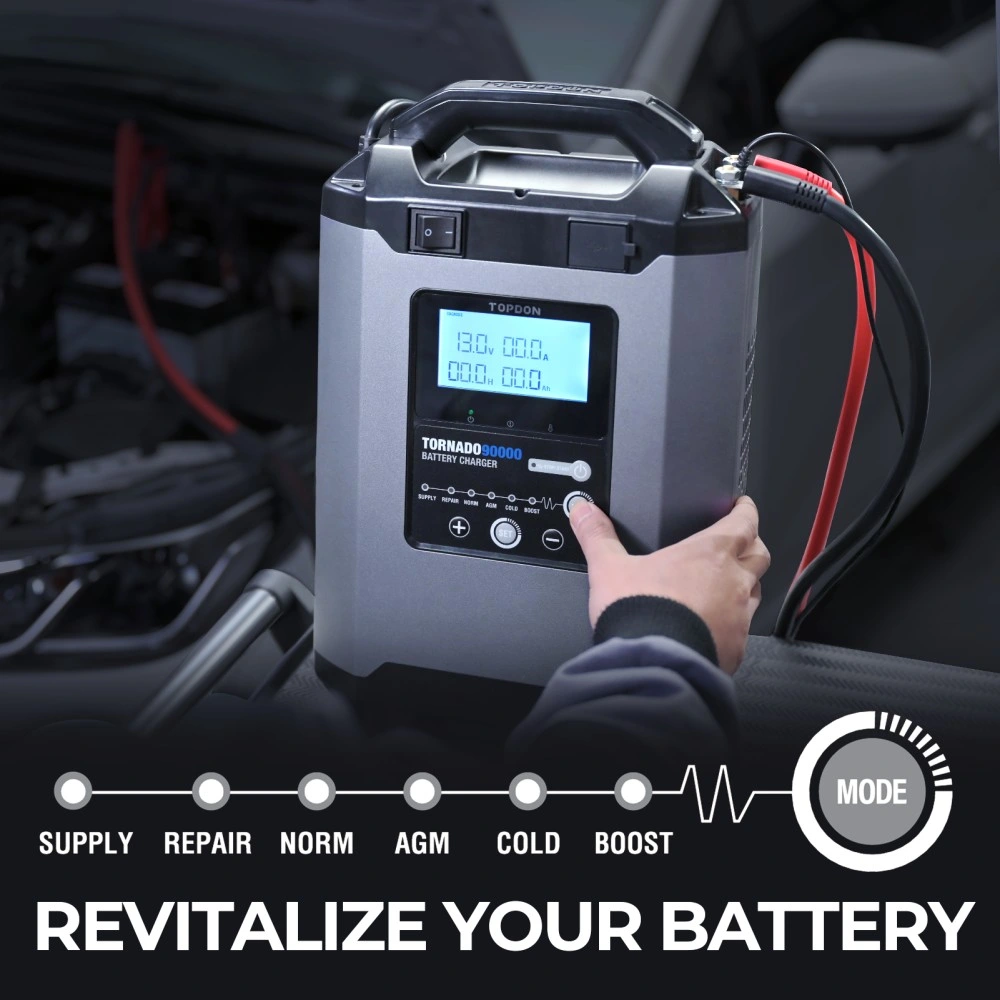 90000 Topdon Tornado T90A l'Amérique Australie UE Stock Multi-Battery support intelligent Smart plomb-acide Banque d'alimentation portable 12V 24V Volt Auto Chargeur de batterie de voiture