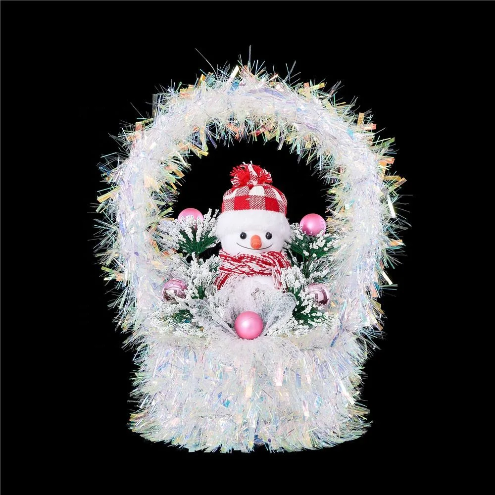 Christmas Decoration Supplier Rainbow PVC Snowman Adornment Craft Ornament Creative Home Decoration