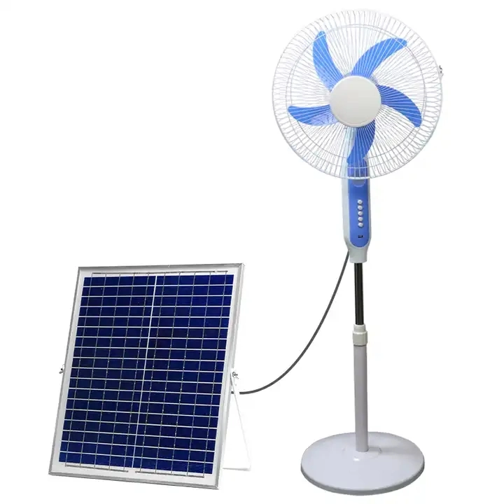 12V DC portátil batería de alimentación de energía solar Solar ventilador Ventilador eléctrico de 16 pulgadas de AC DC de pie Ventilador de piso Casa / Exterior / Hotel / garaje / AP