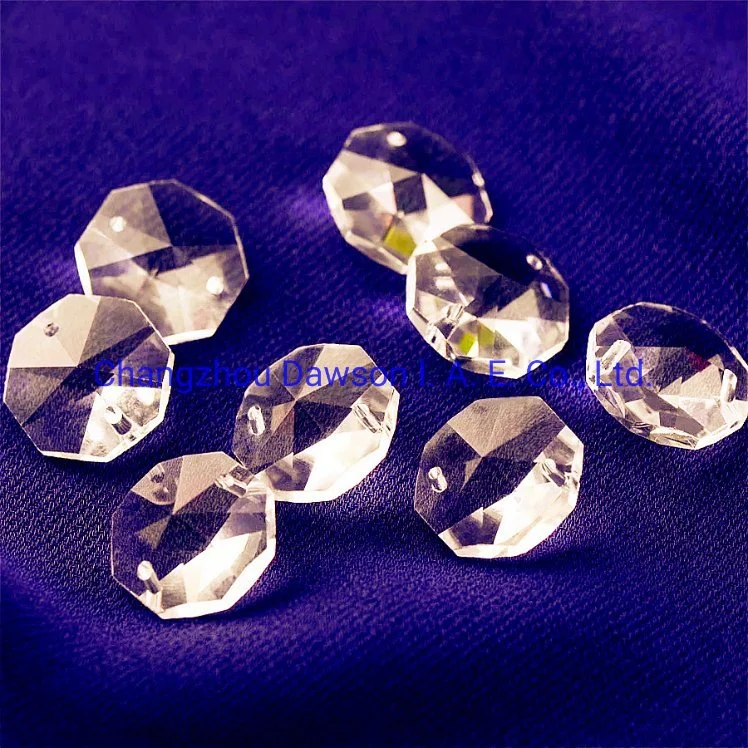 Asfour Crystal восьмиугольника сквозь призму валики 16мм, 2 отверстия Crystal Clear восьмиугольника валик клея для цепи люстра свадебное дерево гирлянд украшения
