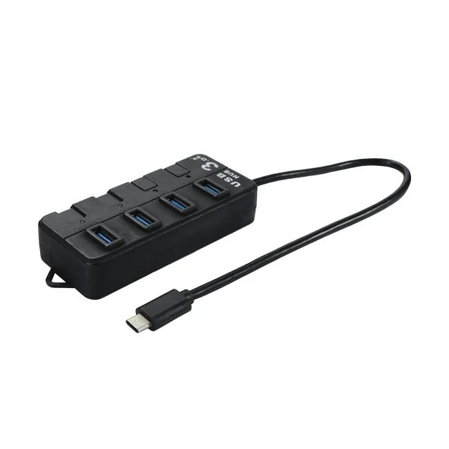 USB Type C to 4-Port USB 3.0 Hub with Power Switches