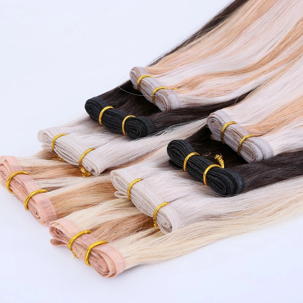 منتجات جديدة جودة عالية 100% الشعر البشري الشعر البرازيلي المسطح Weft