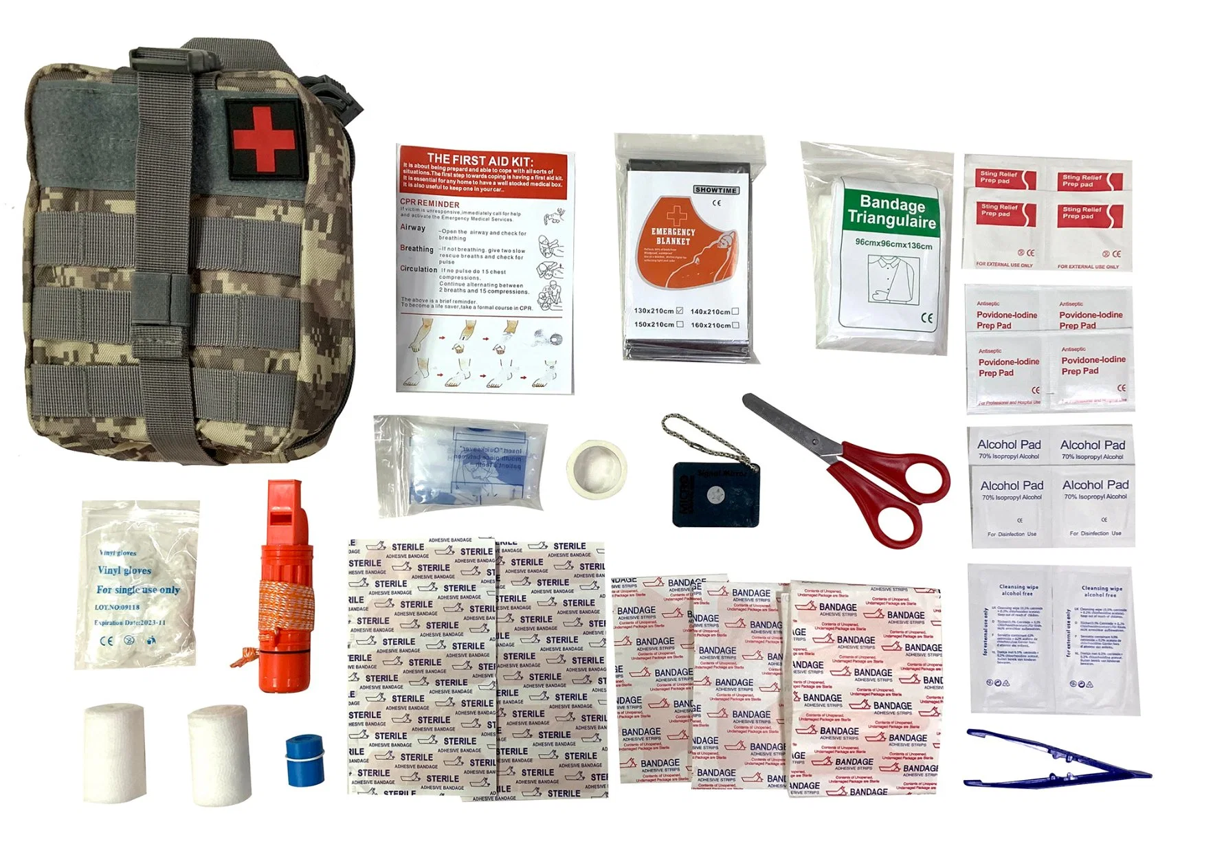 Outdoor Large Size 58PCS First Aid Kit Bag Emergency Survival Kit Set