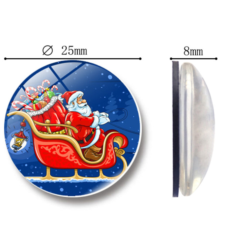 Christmas Decoration Design Glass Fridge Magnets/Glass Cabochon Magnets