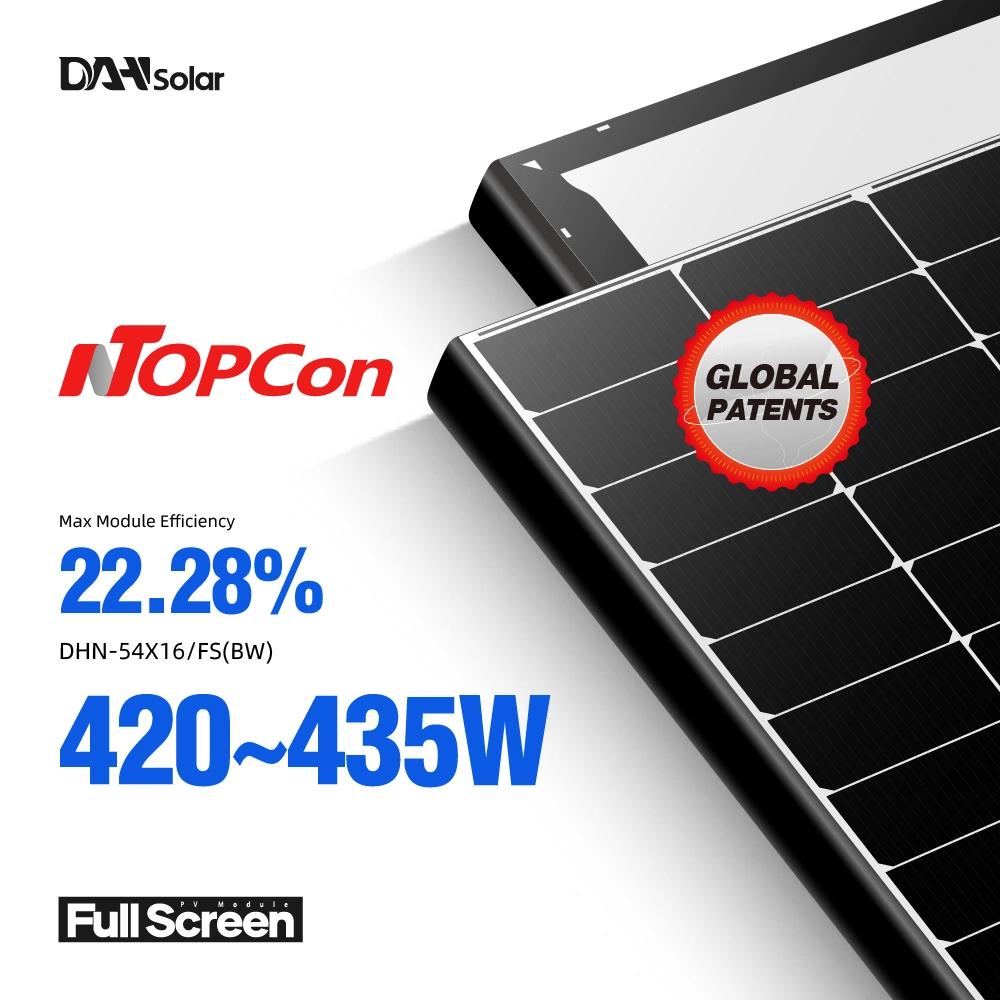 Dah Solar 10GW N Type Topcon Half Cell 420W 425W 430W modèles PV