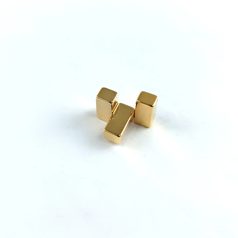 China Manufacturer Strong Custom Cube N52 Permanent Powerful Gold-Plated Neodymium Block Magnet