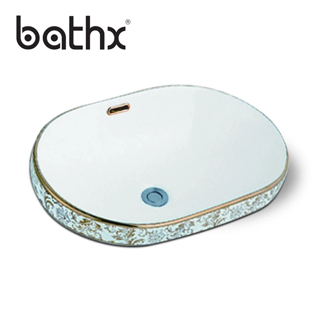 One Piece Bathroom Countertop Sink with Cabinet Unique Round Artistic Wash Basin