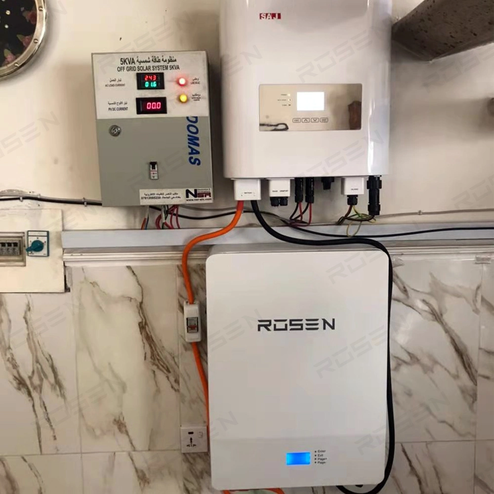 Batería de ión litio de 48V 7.5KWH LiFePO4 Power híbrida de pared para el sistema de almacenamiento de energía