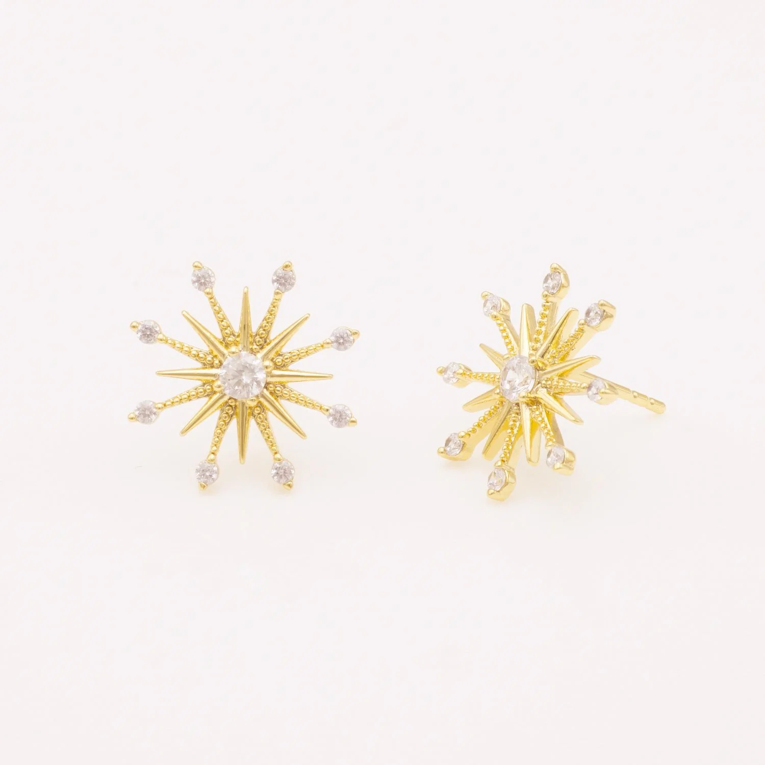 Hot Custom Fashion Sterling Silver Jewelry Cubic Zirconia Sunflower Earring Stud Wholesale/Supplier