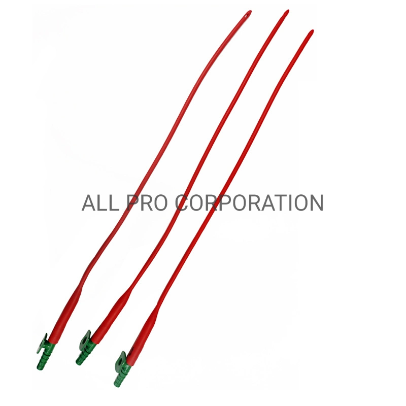 All Sizes Safety Medical Red Rubber Latex Suction Catheter with Control Valve