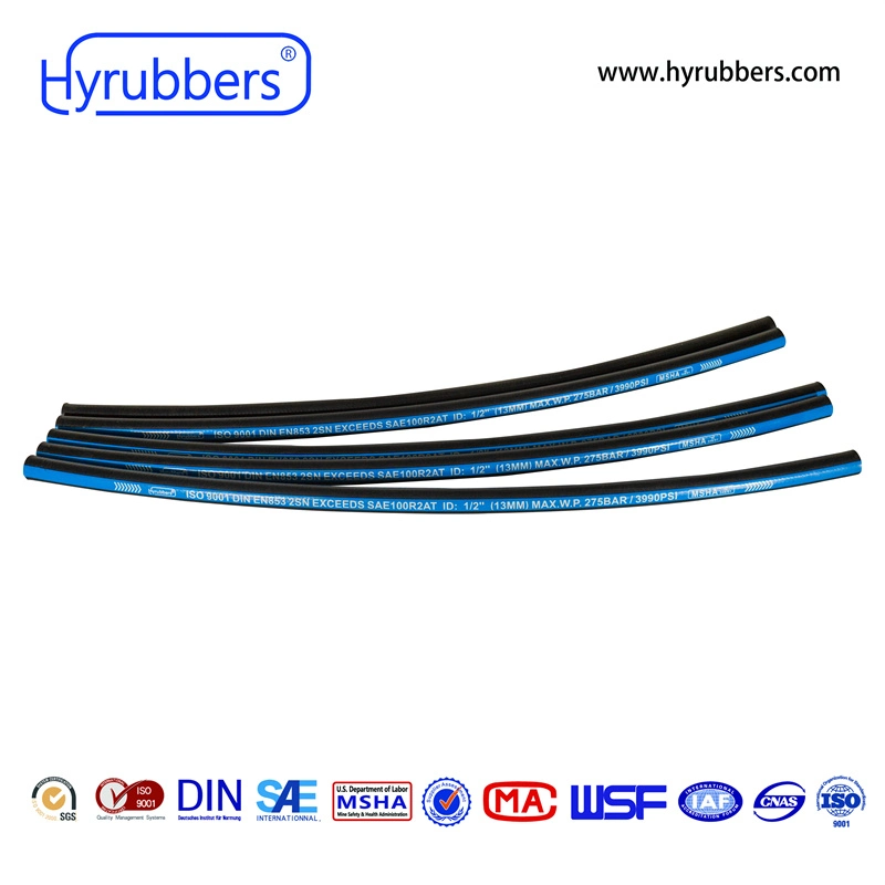 Flexible Steel Wire Braided Oil Resistant Hydraulic Rubber Hose R2at/2sn