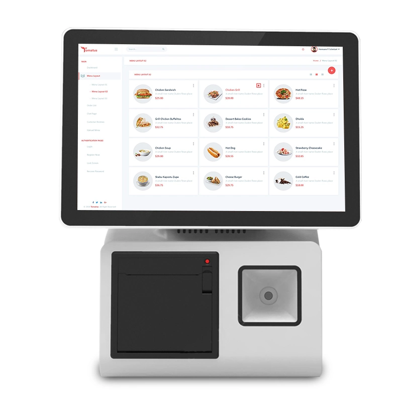 Black Self Kiosk Order Payment Kiosk Food POS Software Android Self Ordering Kiosk Payment Terminal