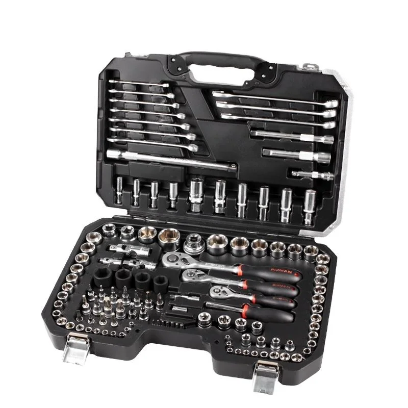 Fixman 1/2" & 3/8" &1/4" Mechanic 120PCS Socket Household Tools Box Kit Set Repair Tool
