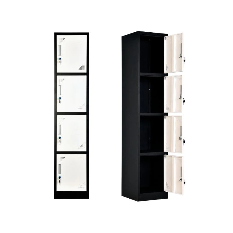4 Tier Single School Lockers Manufacturers Steel Storage Cabinet Locker Metal Furniture