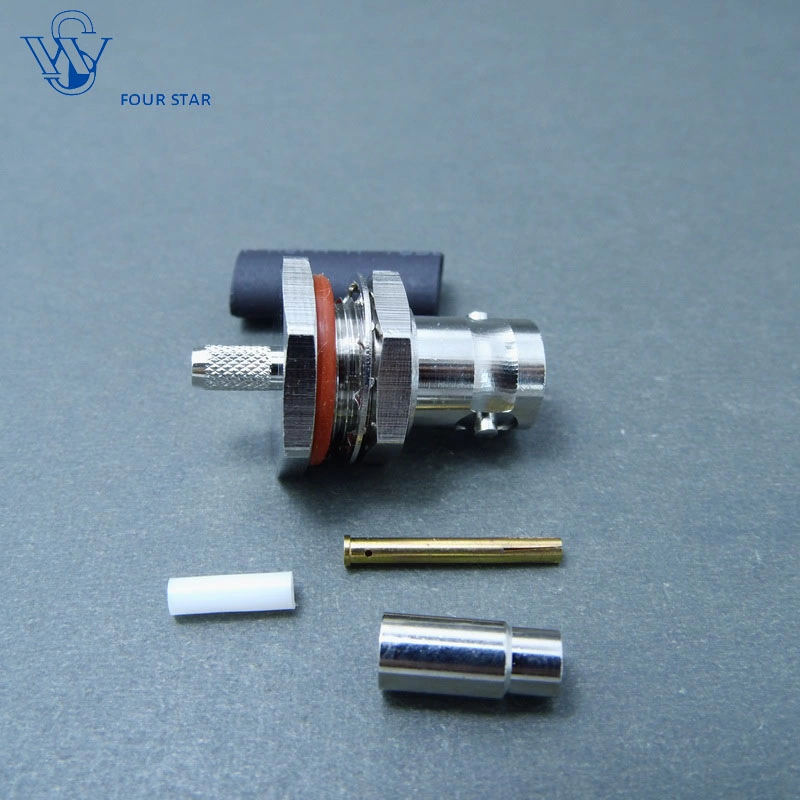 RF Coaxial Female Crimp Bulkhead BNC Jack Connector for 2c-Fb Cable