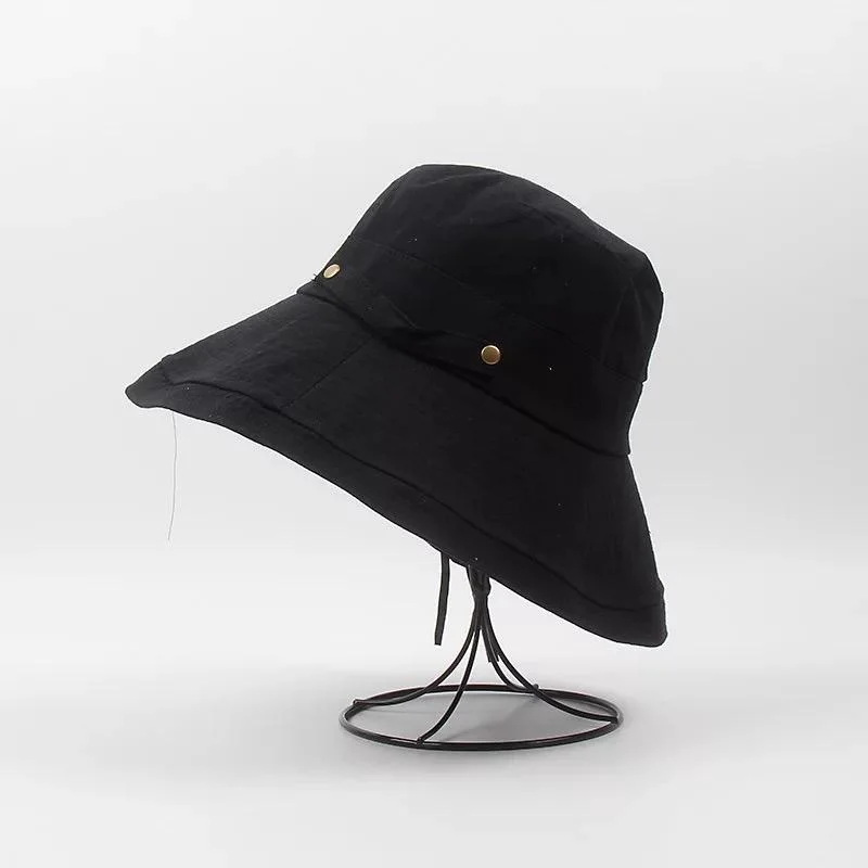 Wholesale/Supplier Good Quality Unisex Sun Protection Big Bow Bucket Wide Brim Foldable Hat