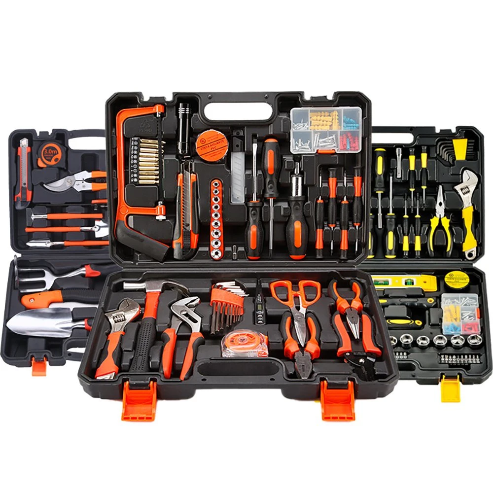 Goldmoon Jardinage mécanique Outils à main boîte en acier professionnel et Kit d'outils matériels Kit d'outils manuels de réparation de voiture d'atelier