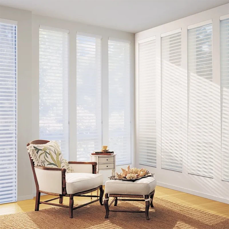 Superior Quality Manual or Motorized Sunshade Polyester Shangrila Blinds