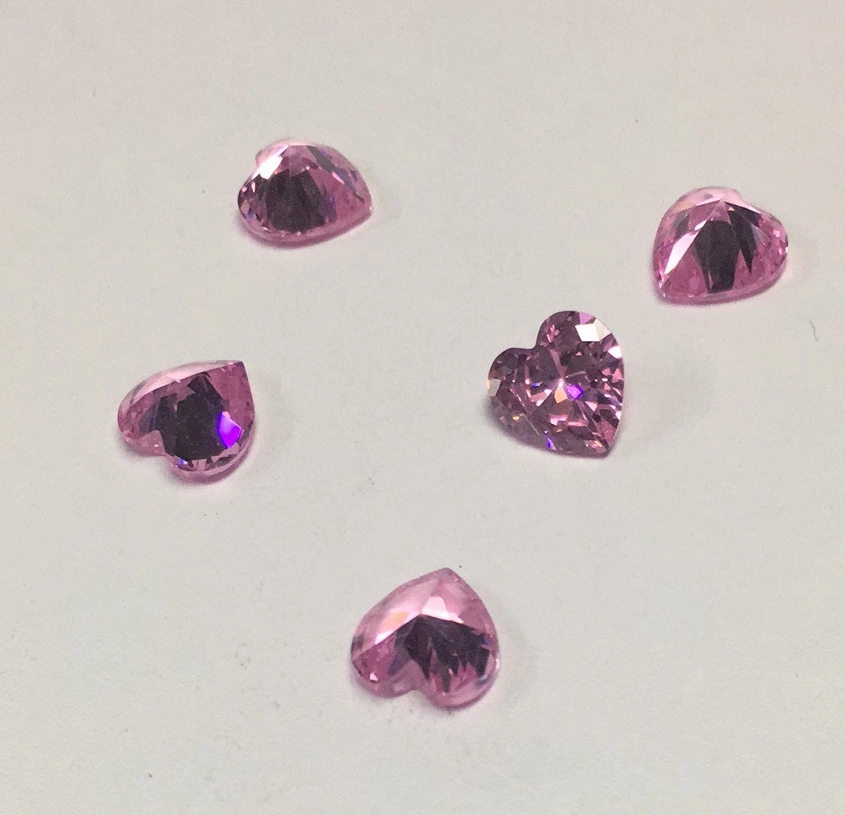 La moda corazón Rosa CZ perlas piedras preciosas Venta al por mayor comercio al por mayor con Made in China