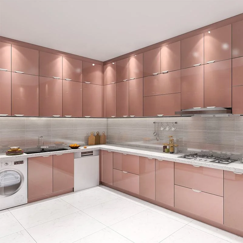 Italian Luxury Commercial Furniture Ready Made Kitchen Cabinets