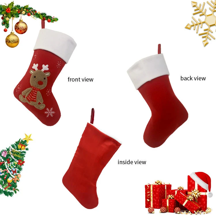 Red Candy Stockings Christmas Gift Bag Children&prime; S Decoration Gift