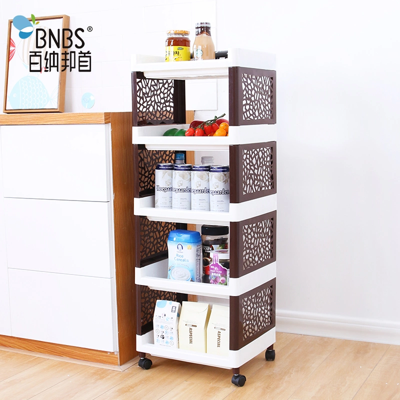 Environmentally Friendly Plastic PP Multi-Layer Convenient Household Kitchen Shelves Storage Holder Spice Rack Organizer Trolley