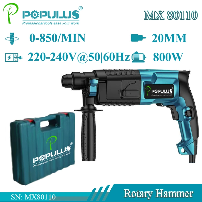 Populus New Arrival Industrial Quality Rotary Hammer Power Tools 800W Electric Hammer for Algerian Market