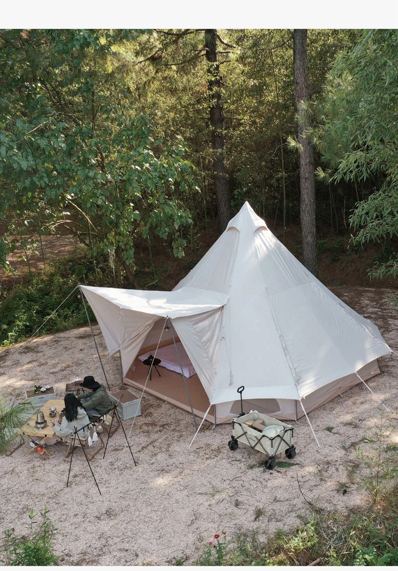 Exquisite Camping Camping Party Activities Rain and Sun Protection Ten People Three Door Yurt Tent