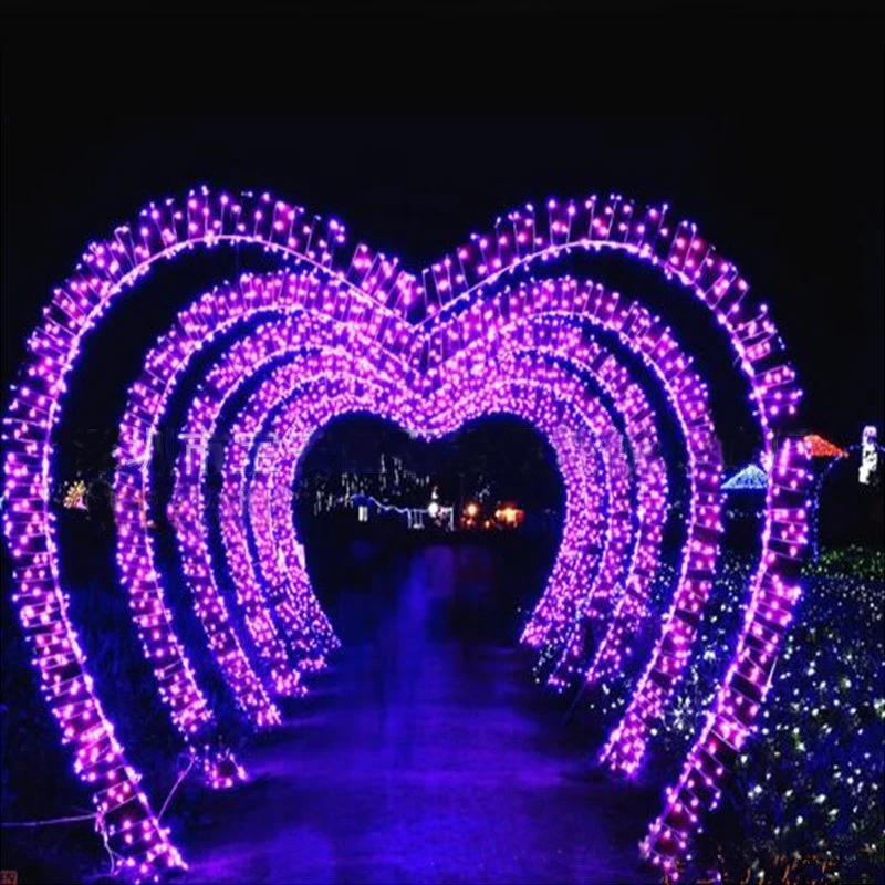 LED-Feiertagsbeleuchtung Arch Herz Straßenlampen Weihnachtsdekoration Custom Outdoor Wasserdichte Festival Dekore Zubehör für Silvester Party Celebration