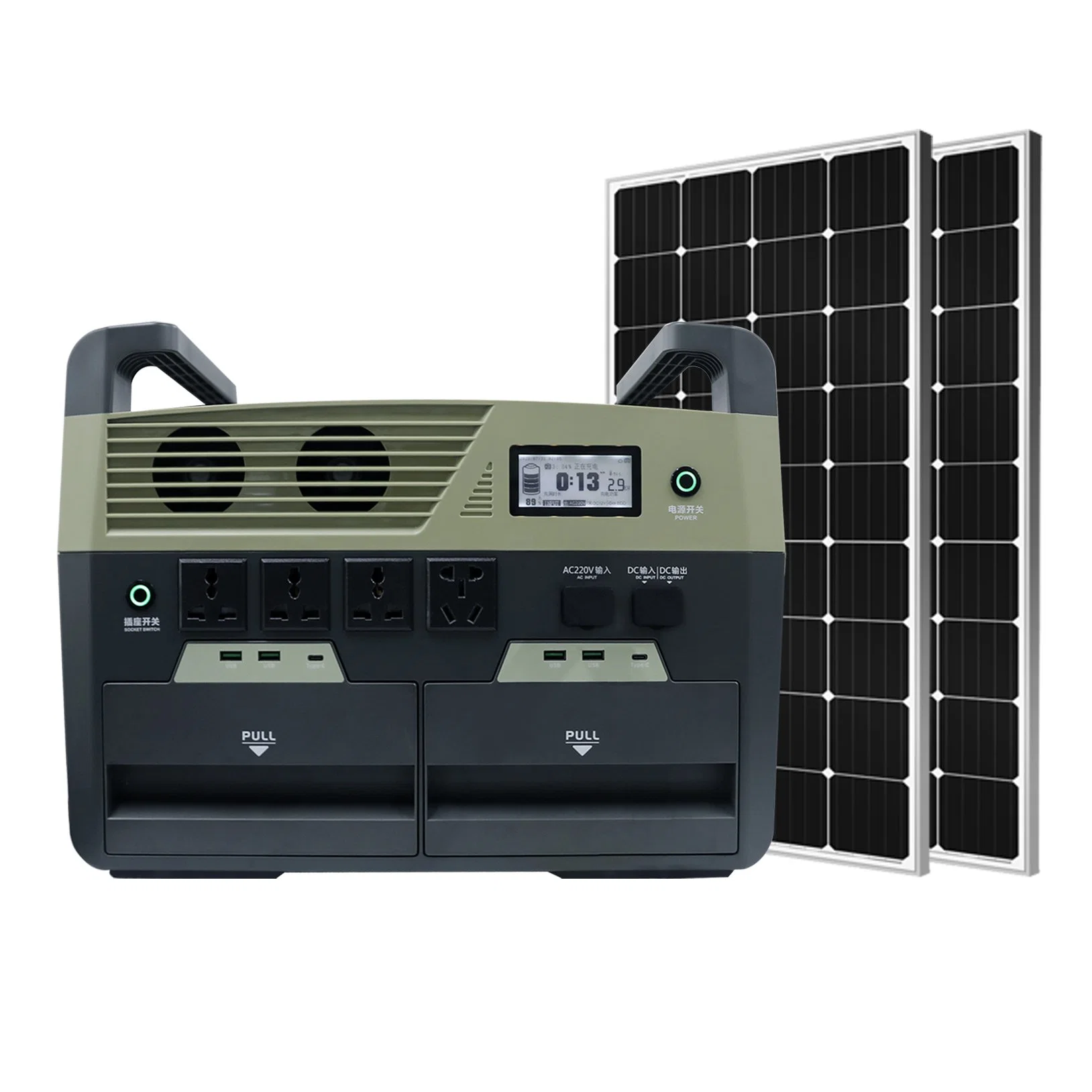 Portable Rechargeable Power Station 3600wh Solar Generator Lithium Rechargeable Power Supply with Inverter