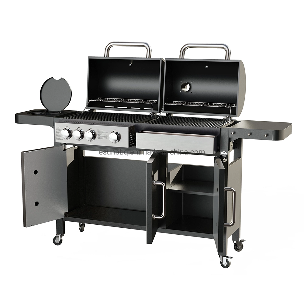 Charcoal and Gas Dual Fual Combo Grill Outdoor Garden
