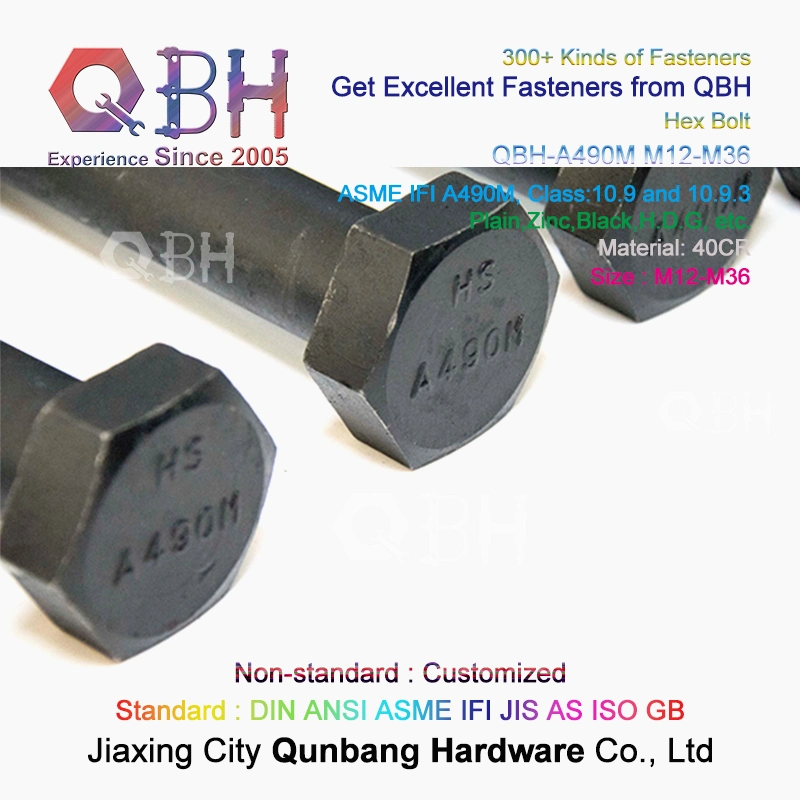 Qbh ASTM F3125 Black Hex Hexagon Hexagonal Heavy Bolt (A490/A490M)