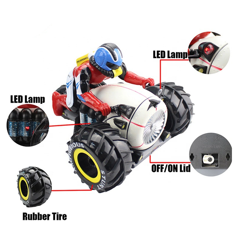 OEM/ODM Scooter des eaux Moto télécommandée Rotation à 360 degrés 2.4G Voiture de cascade de course télécommandée étanche amphibie Jouets de moto pour enfants Modèle de moto R/C.