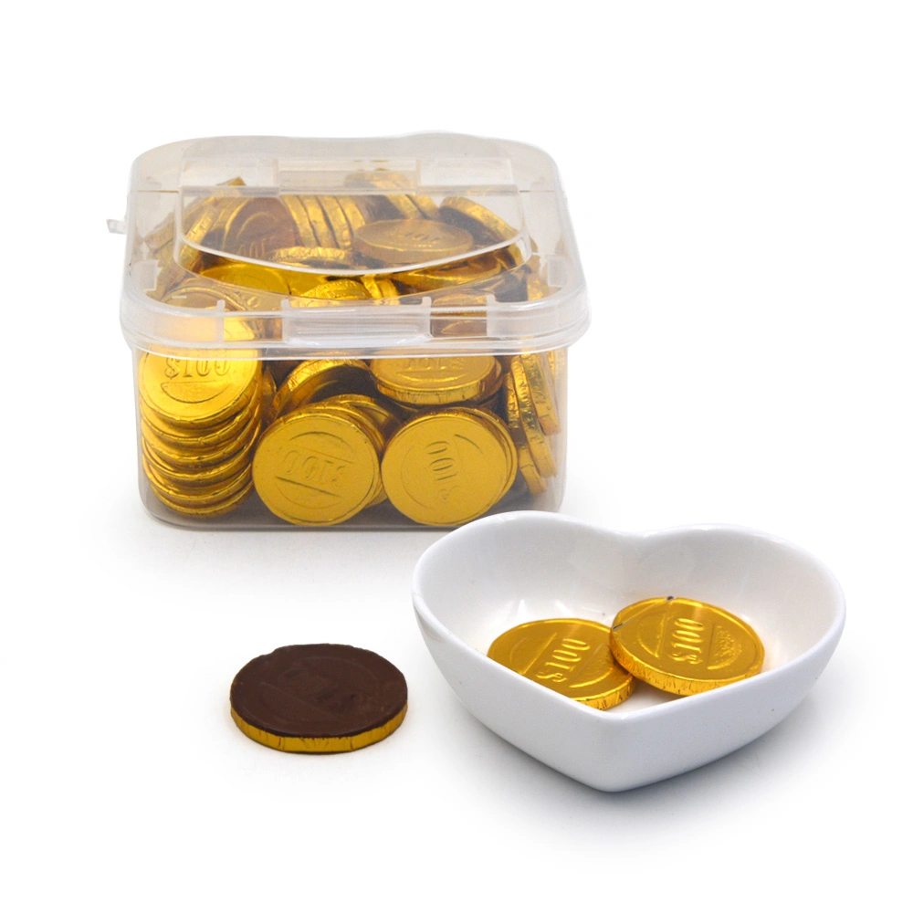 2.5g Sweet Golden Coin Chocolate Candy in Plastic Box