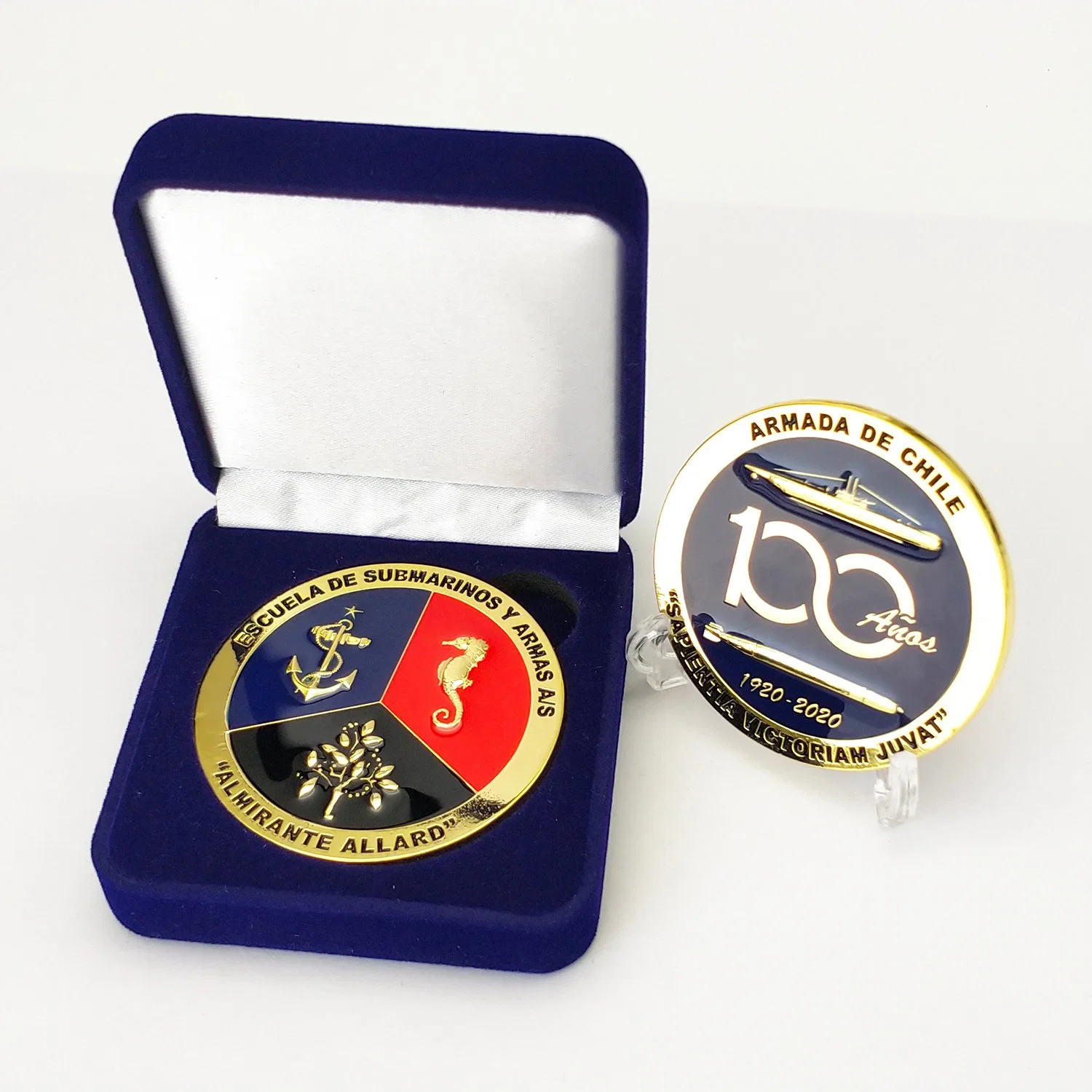 Factory Custom Federal Government Souvenir Challenge Coins Soft Enamel Metal Gold Coins Military Flag Logo Badge with Gift Box