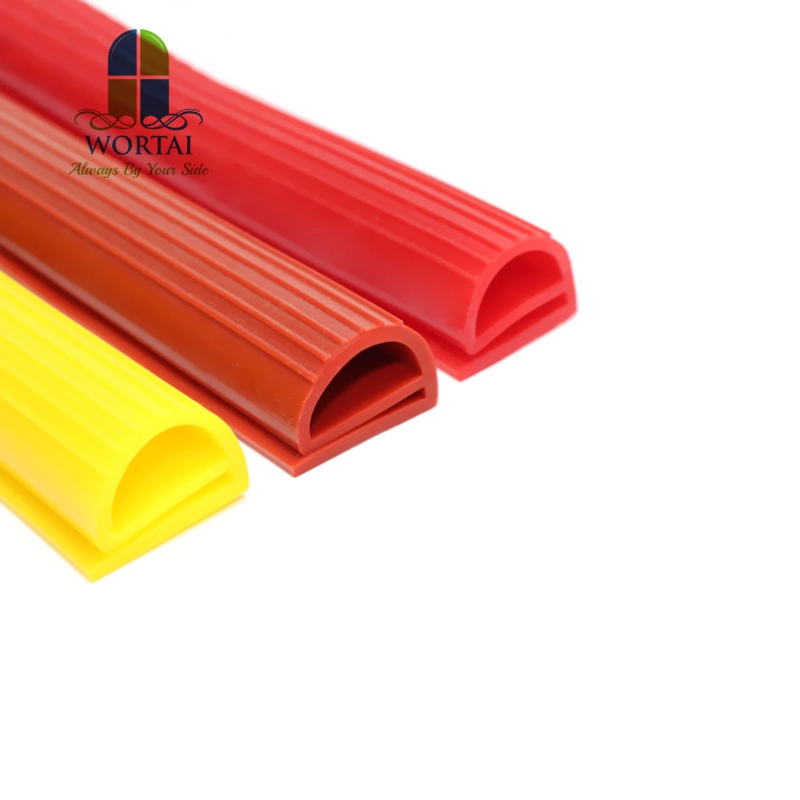 High Temperature Extruded Flexible E Shaped Rubber Silicone Edge Trim Sealing Strip for Oven Doors