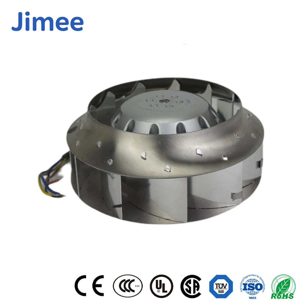 Jimee Motor China Centrifugal Fan Blower Manufacturer Jm180e2c2 Durchmesser Dgf180 Ec Centrifugal Fans Cast Aluminum Maxx Air Industrial Fan for Air Ventilation