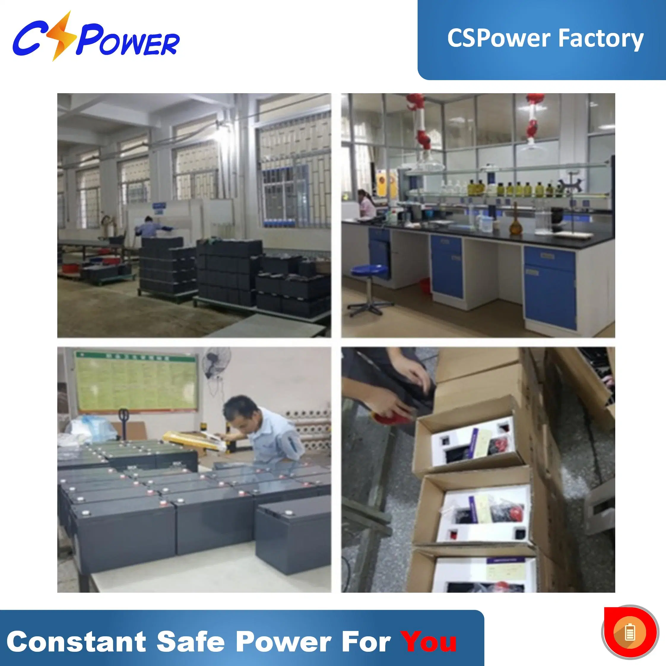 Cspower Battery 5kw 10kw off-Grid Solar Power System Solar Panel Battery 12V250ah Gel Vs Yuasa