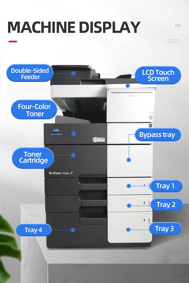 Gebrauchte gebrauchte wiedervermalte Kopierer Maschine zum Verkauf Farbdrucker Für Konica Minolta C454e