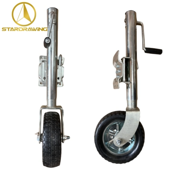 Stardrawing 254mm 10inch Fold Jockey Wheel Trailer Jack Caster 2000lbs Rubber Tire