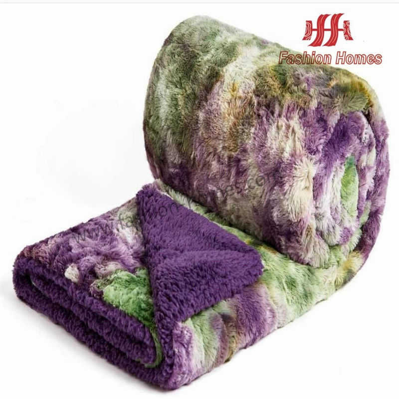 Precious Purple Throw Print Plush Bed Sofa Sherpa Throw Bed Sofa Blanket