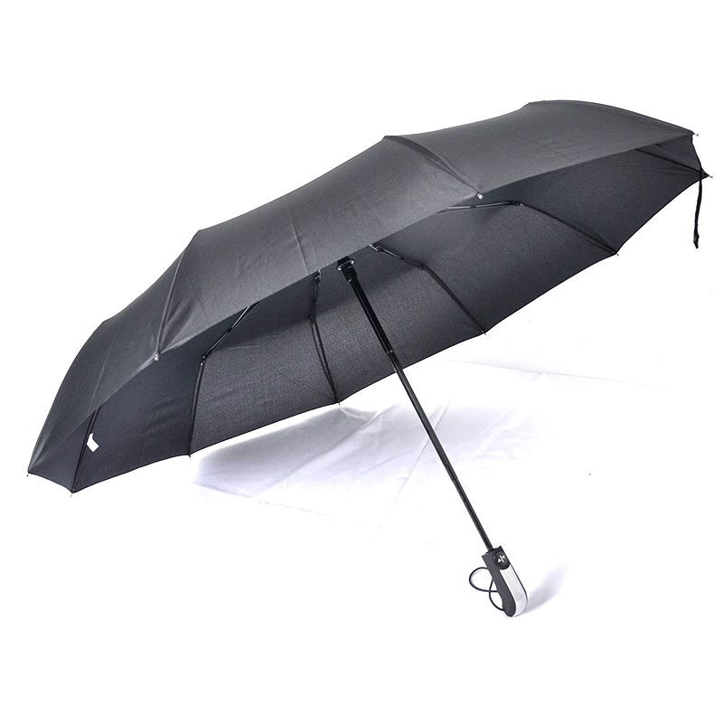 Eco Friendly entreprise cadeau publicitaire Parapluie noir promotionnel Portable Ouverture automatique Fermer parapluie pliable avec logo personnalisé