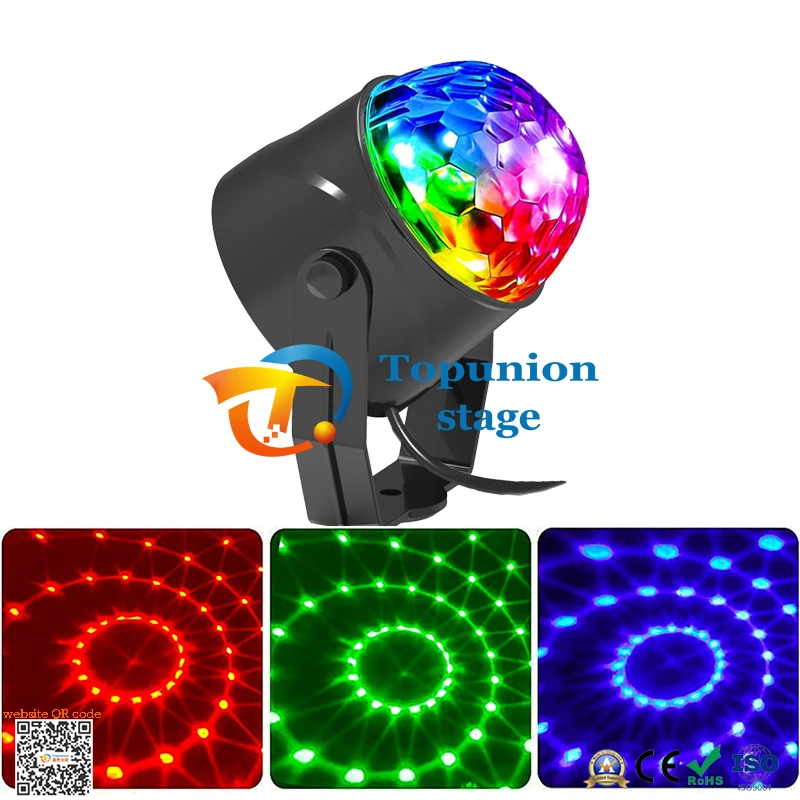 Mando a distancia LED pequeño Magic Ball Mini Crystal Light Seven Láser controlado por voz en color