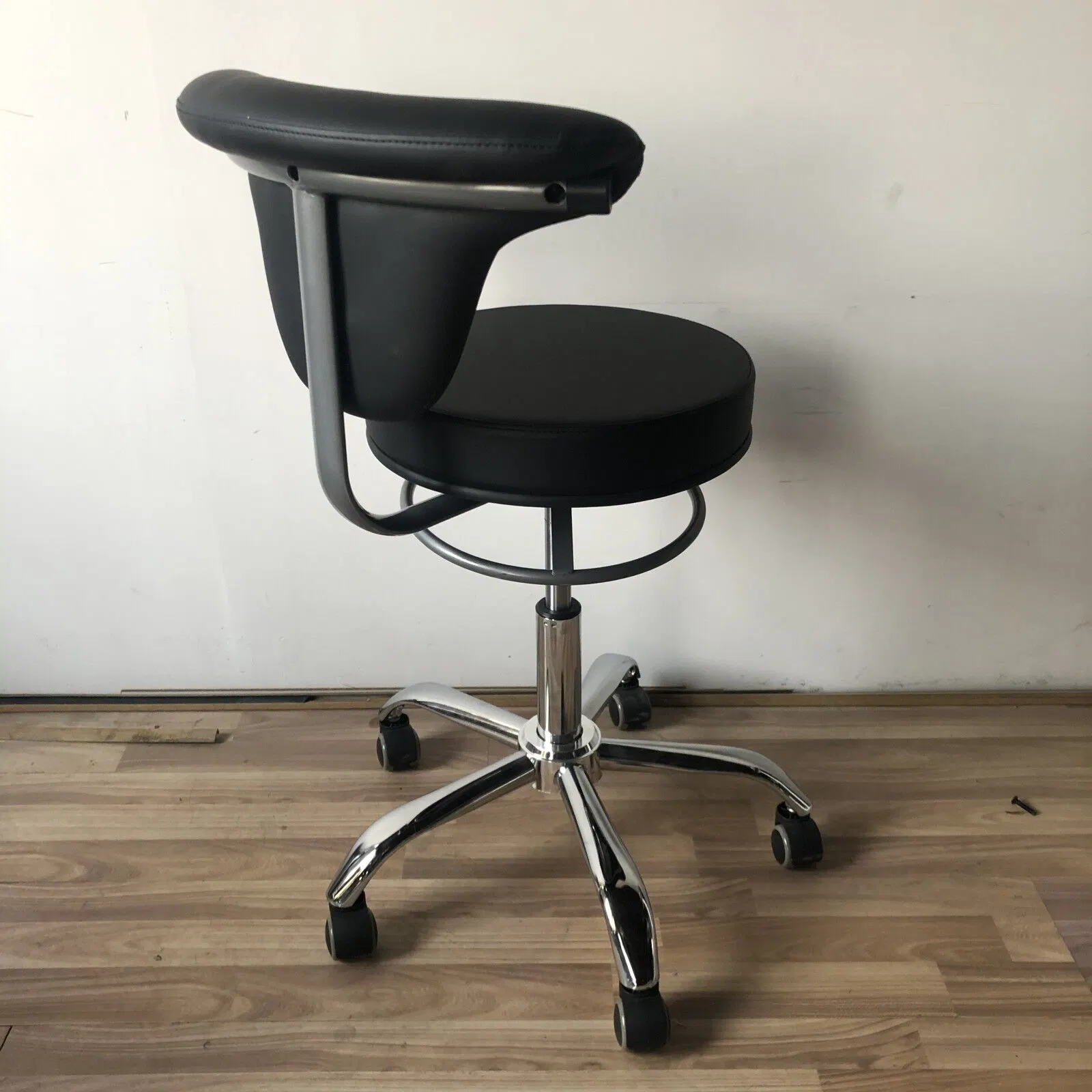 Beauty Salon Barber Rolling Master Stool with Backrest