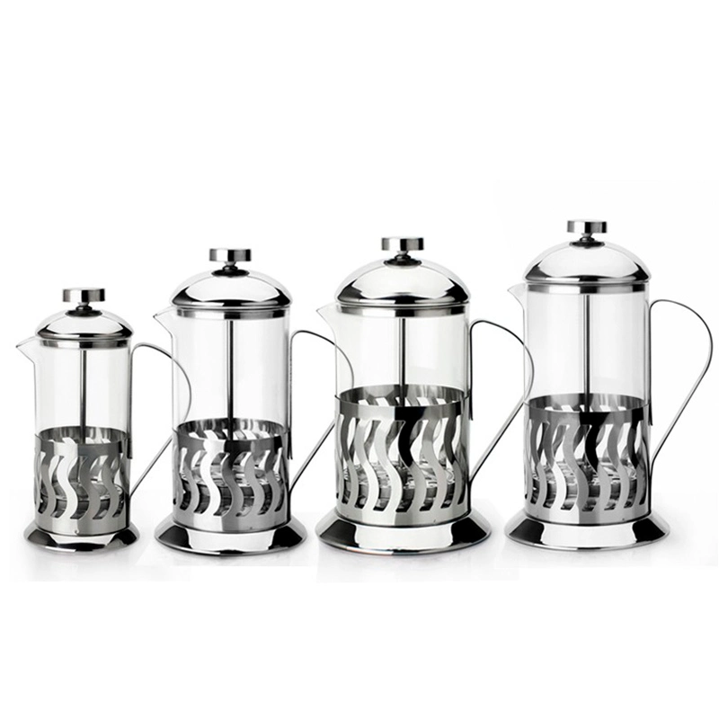 Stylish Design Glass Tea Pot Coffee Maker French Pressing